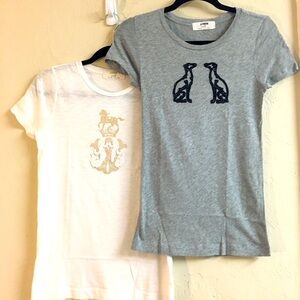 J Crew 100% Cotton Graphic T Shirt Bundle Size Small